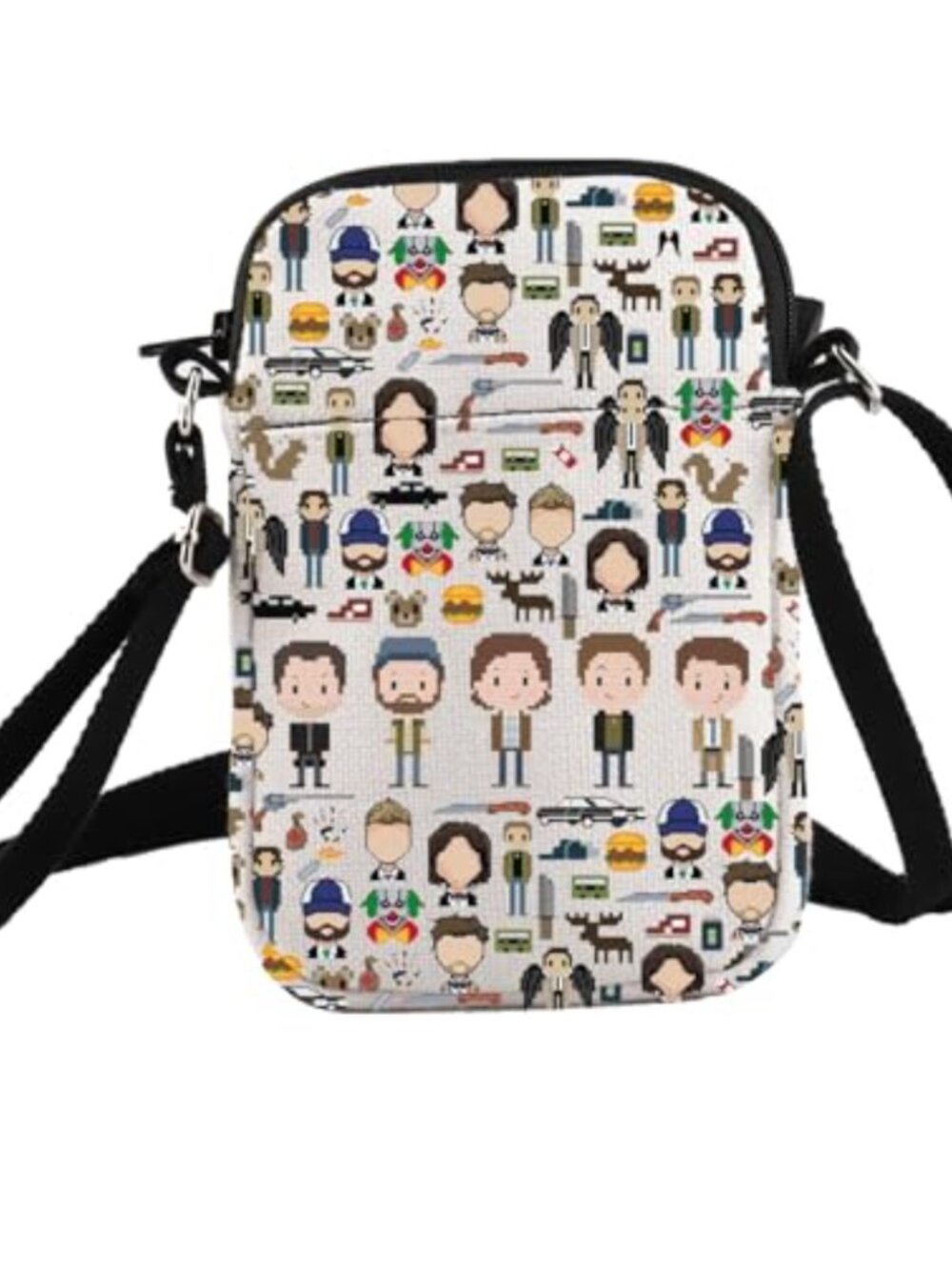 Supernatural Crossbody Bag Polyester Fibre Cartoon Pattern Small Travel Purse